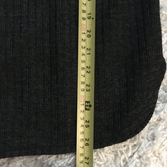 Max Studio Grey Knit Tie Up Ruched Sleeve Sweater - Picture 14 of 16